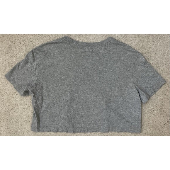 Nike Teen Small Cropped Top "The Nike Tee" Gray With Black Logo - Picture 3 of 5